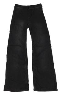 Černé široké teplákové rifle H&M