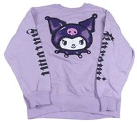 Levandulová oversize mikina s Kuromi a nápisy H&M
