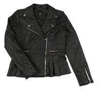 Černý koženkový podšitý křivák s prošíváním RIVER ISLAND