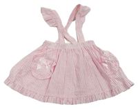 Růžovo-bílá pruhovaná krepová sukně s mašlemi a volánky My Little Chick