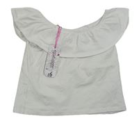 Bílý crop top s volánkem zn. mis e-vie