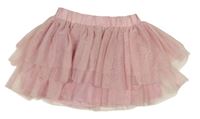 Světlerůžová vrstvená tylová sukně zn. H&M