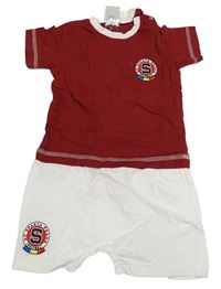 Vínovo-bílý kraťasový fotbalový overal Sparta Praha 