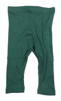 Tmavozelené žebrované legíny PRIMARK