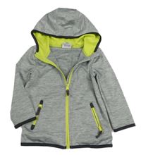 Šedá melírovaná propínací thermo mikina s kapucí Topolino