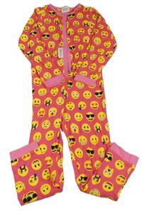 Tmavorůžovo-růžový overal se smajlíky George