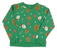 Zelená vánoční mikina s obrázky