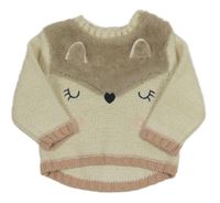 Smetanovo-pudrový svetr s čumáčkem Nutmeg