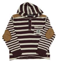 Tmavovínovo-světlešedá melírovaná mikina s kapucí Rebel