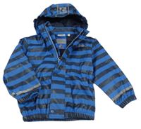 Modro-tmavomodrá pruhovaná nepromokavá bunda s odepínací kapucí SALT and PEPPER