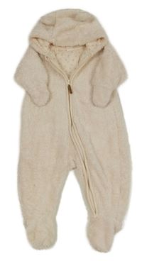 Světlerůžová chlupatá podšitá kombinéza s kapucí s oušky H&M