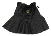 Černá koženková sukně s páskem 