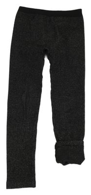 Černo-stříbrné melírované thermo legíny 