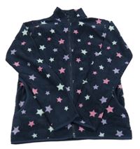 Tmavomodrá fleecová propínací mikina s hvězdičkami YOUNG IDOLS