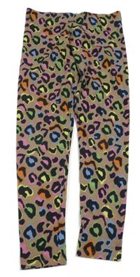 Hnědo-černo-barevné vzorované legíny Next