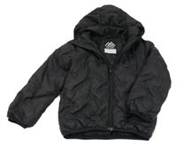 Černá mačkaná šusťáková přechodová bunda s nášivkou a kapucí Matalan