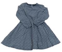 Tmavomodré kytičkované šaty beatwear