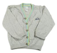 Světlešedý melírovaný propínací svetr s kolem C&A