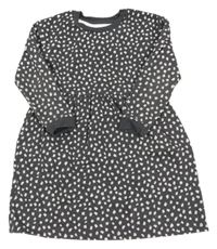 Tmavošedo-bílé vzorované teplákové šaty Nutmeg