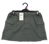 Nové - tmavošedá cargo riflová sukně DESTINATION