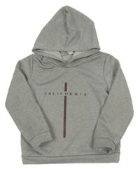 Šedá melírovaná mikina s nápisem a kapucí SHEIN