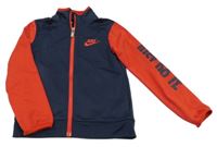 Tmavomodro-červená thermo propínací mikina s logem Nike