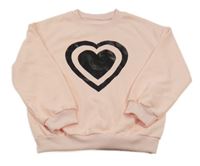 Světlebroskvová mikina se srdíčky 