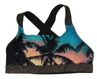 Azurovo-korálovo-černo/zlatá plavková lambáda s palmami name it.