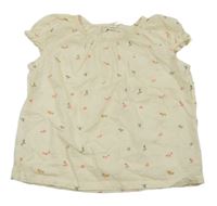 Smetanová halenka s kytičkami H&M