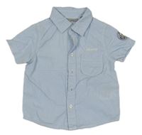 Světlemodrá melírovaná košile s nášivkou a nápisy Mexx