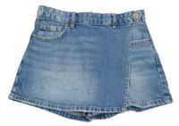 Modré šisované riflové kraťasy se sukní ZARA