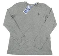 Nové - šedé melírované triko s písmenky JACK&JONES
