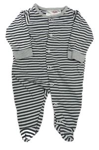 Černo-bílo-šedý pruhovaný overal H&M