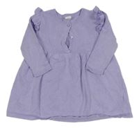 Levandulové 3D puntíkaté pletené šaty s volánky H&M