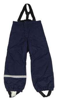 Tmavomodré šusťákové zimní oteplovačky s kšandami H&M