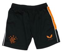 Černé fotbalové kraťasy s oranžovými pruhy - Rangers FC zn. Castore 