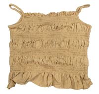 Hnědý pruhovaný crop top