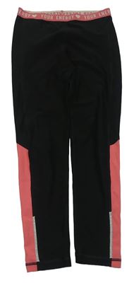 Černo-starorůžové sportovní funkční legíny Crivit