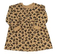 Hnědé teplákové šaty s leopardím vzorem Matalan