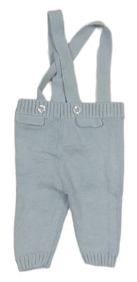 Světlemodré pletené tepláky s kšandami