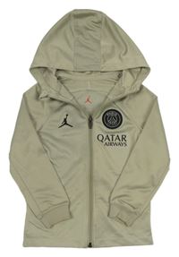 Zelenošedá fotbalová propínací mikina s kapucí - Paris Saint Germain Air Jordan
