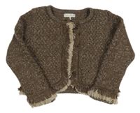 Hnědý třpytivý propínací svetr Mayoral