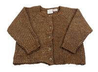 Hnědý melírovaný propínací svetr Zara