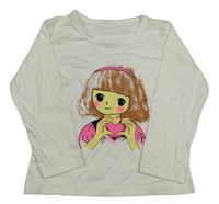 Smetanové triko s dívkou