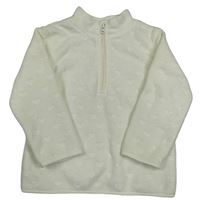 Smetanová fleecová mikina se srdíčky Topomini