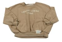 Hnědá oversize mikina s nápisem a kapsami George