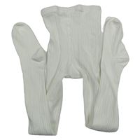 Bílé žebrované punčocháče