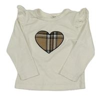 Bílé triko se srdcem a volánky Shein