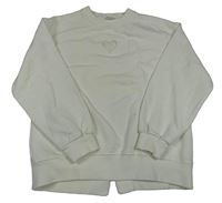 Smetanová mikina s perforovaným srdcem Zara