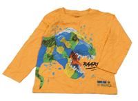 Oranžové triko s dinosaurem Studio